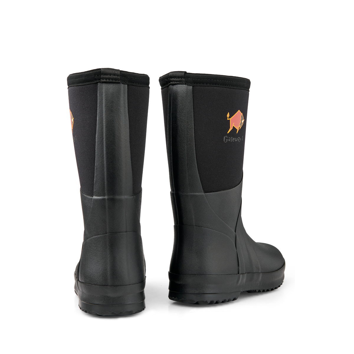 Gateway1 Wetland Master Kids 12" 7 mm gummistövlar för barn - Svart