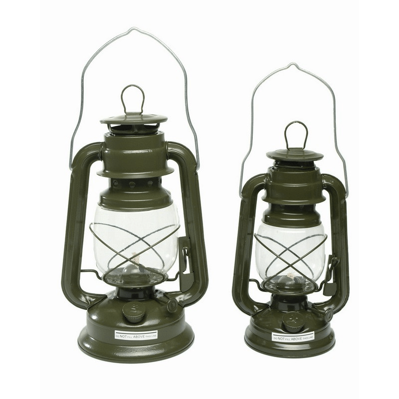 Mil-Tec oljelampa - armégrön - stor 28 cm.