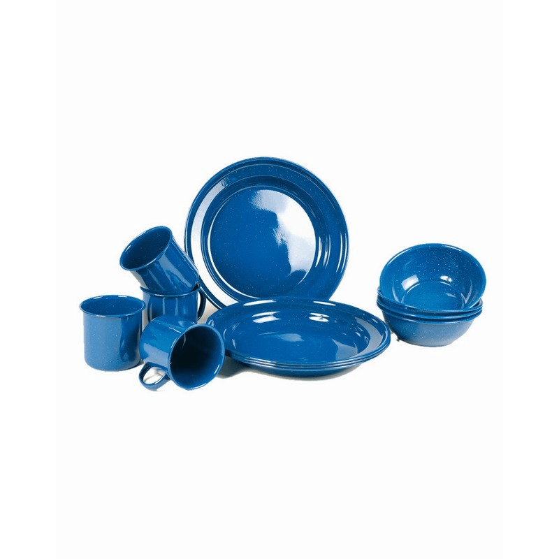 Mil-Tec Middagsservis i emalj - 12 delar - Blue Western