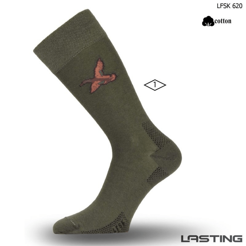 Lasting - Tunna strumpor med grått ankmotiv