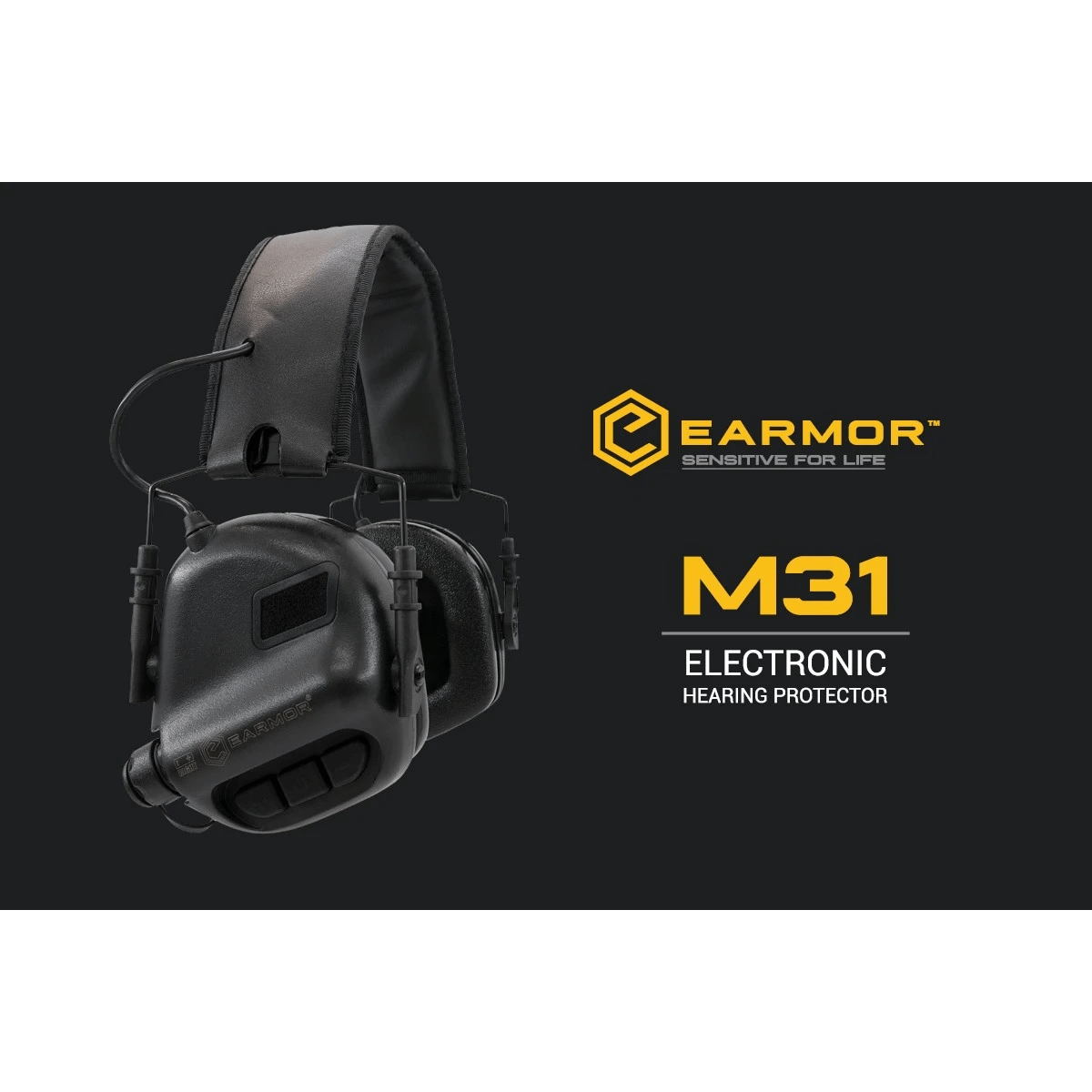 Earmor M31PLUS elektroniskt hörselskydd – Svart
