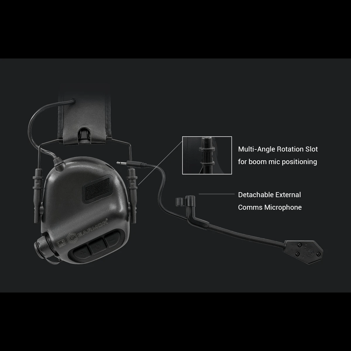 Earmor M31 PLUS elektroniskt hörselskydd – armégrön