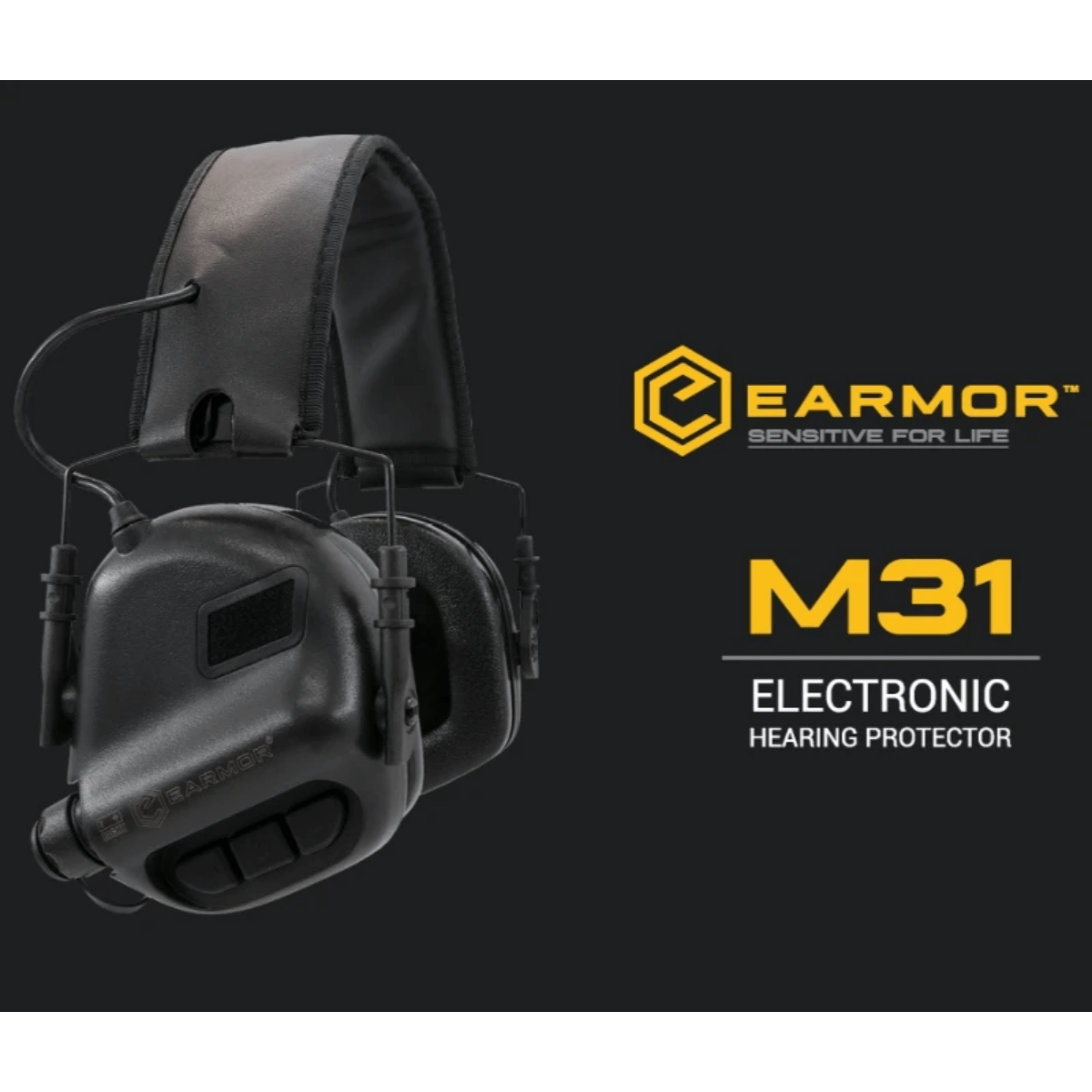 Earmor M31PLUS elektroniskt hörselskydd – Sandfärgat
