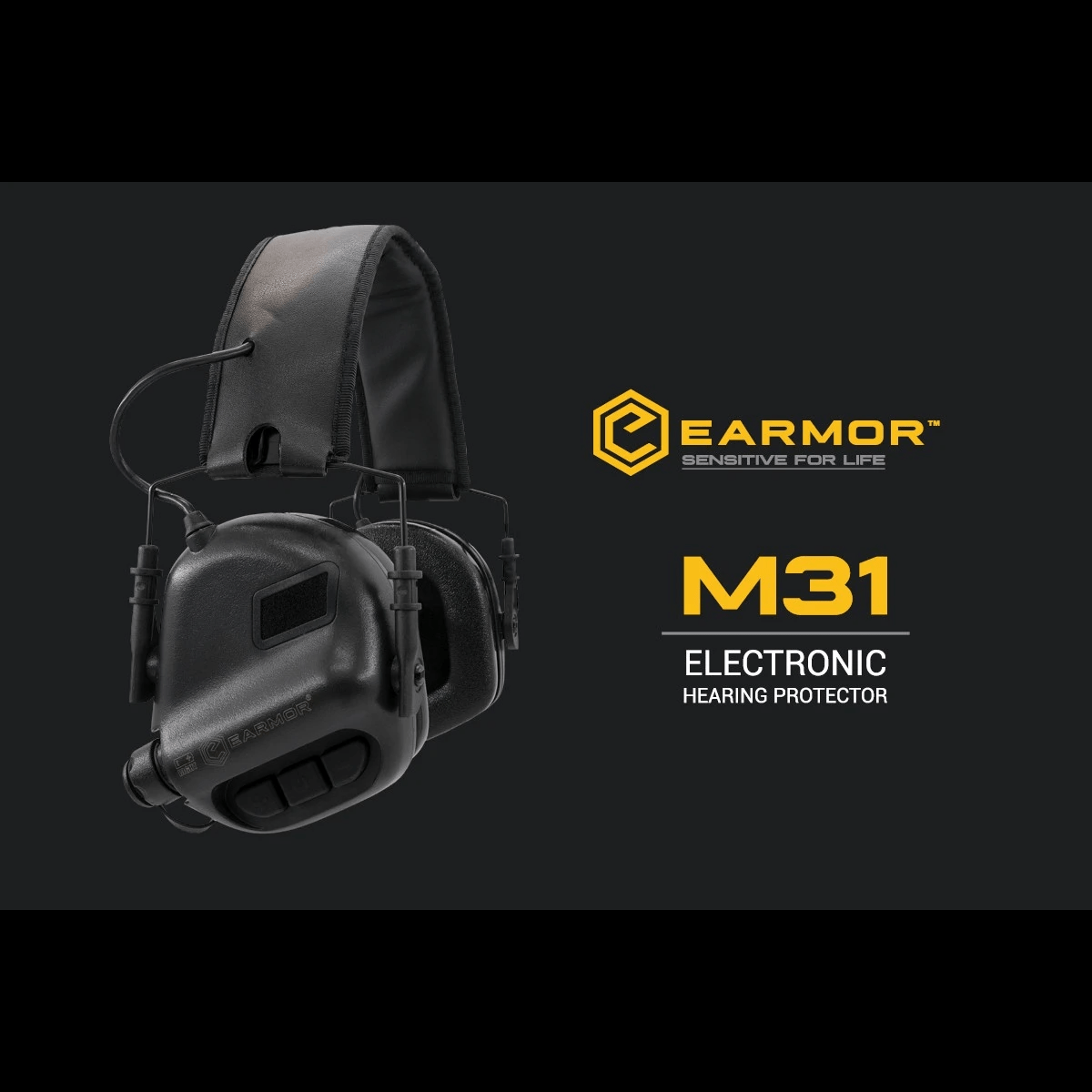 Earmor M31 Plus elektroniskt hörselskydd – huvudband med kardborreband – armégrön