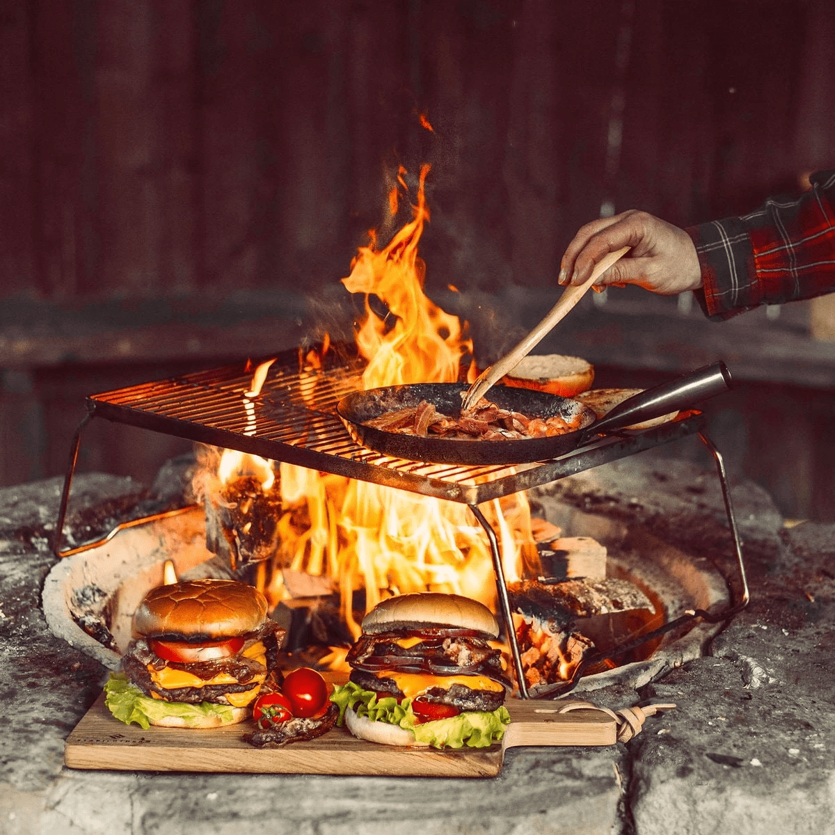 Hopfällbart grillgaller - stort