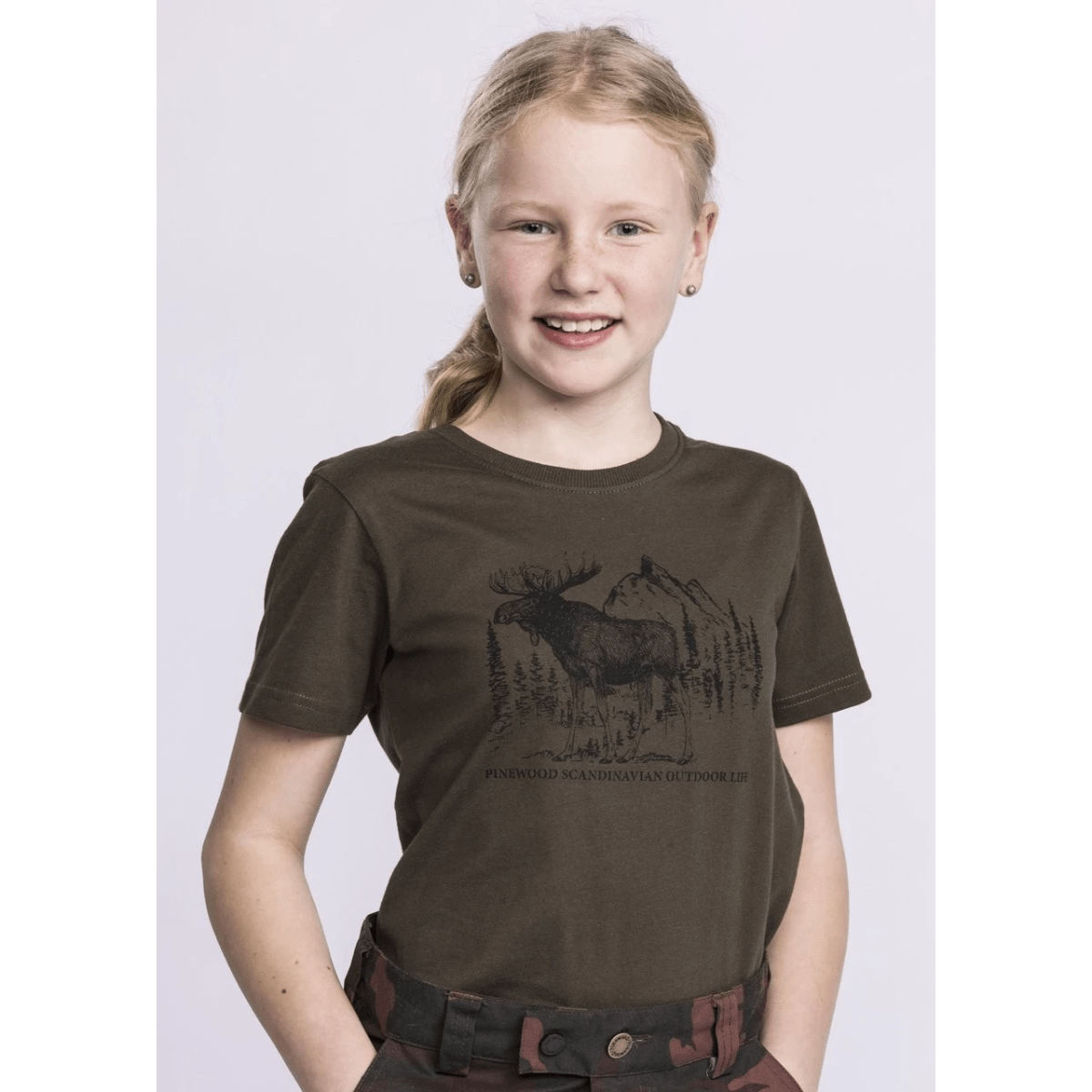Pinewood t-shirt för barn med älgmotiv