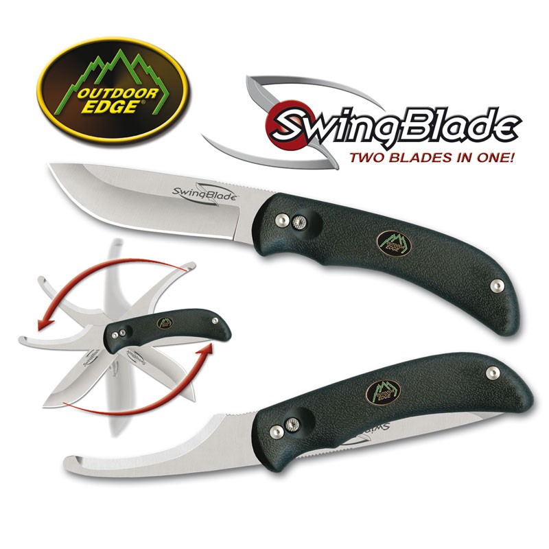 Outdoor Edge: Swingblade - Kniv med insektsöppnare. Svart i färgen