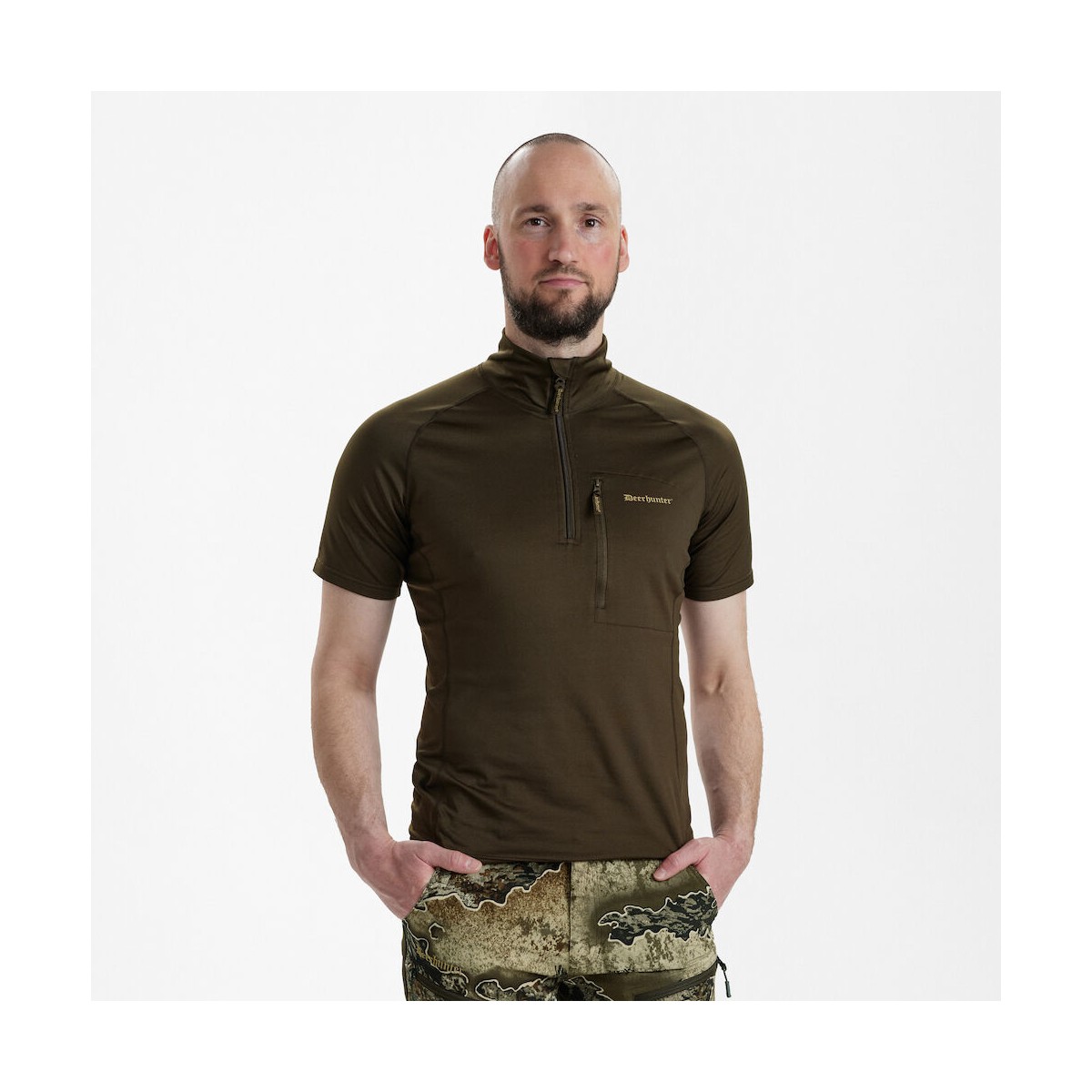 Deerhunter - Excape Isolerad T-shirt med dragkedja i halsen