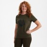 Deerhunter - Lady T-shirt med sköld storlek 40 Bark Green