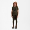 Deerhunter - Lady T-shirt med sköld storlek 40 Bark Green