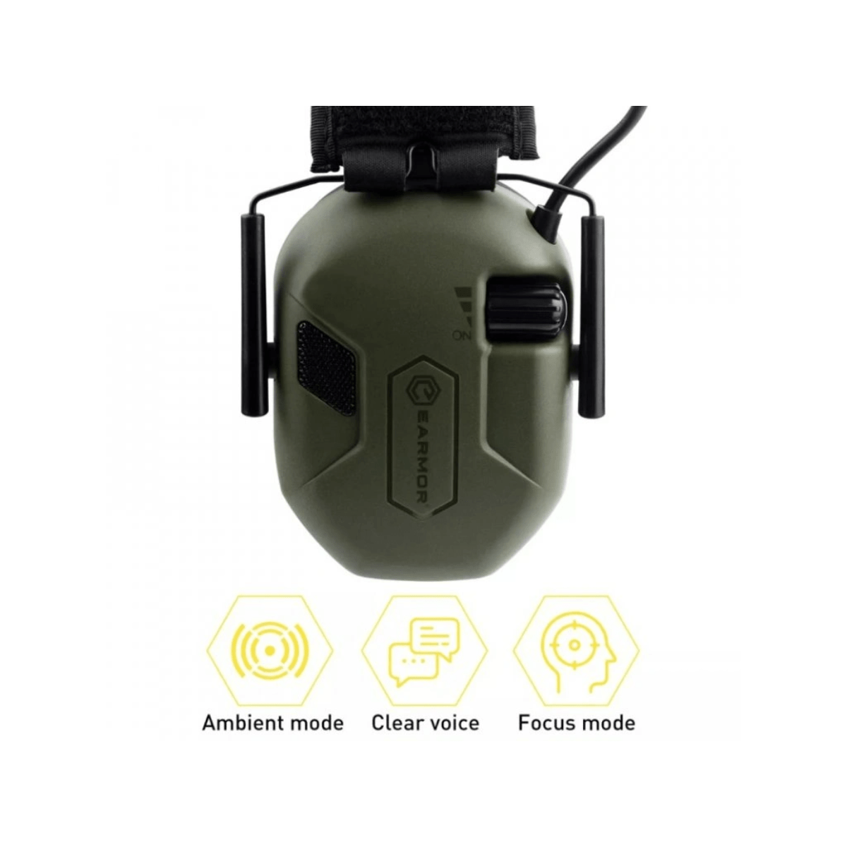 Earmor M300T - Elektroniskt hörselskydd med Bluetooth - Grön