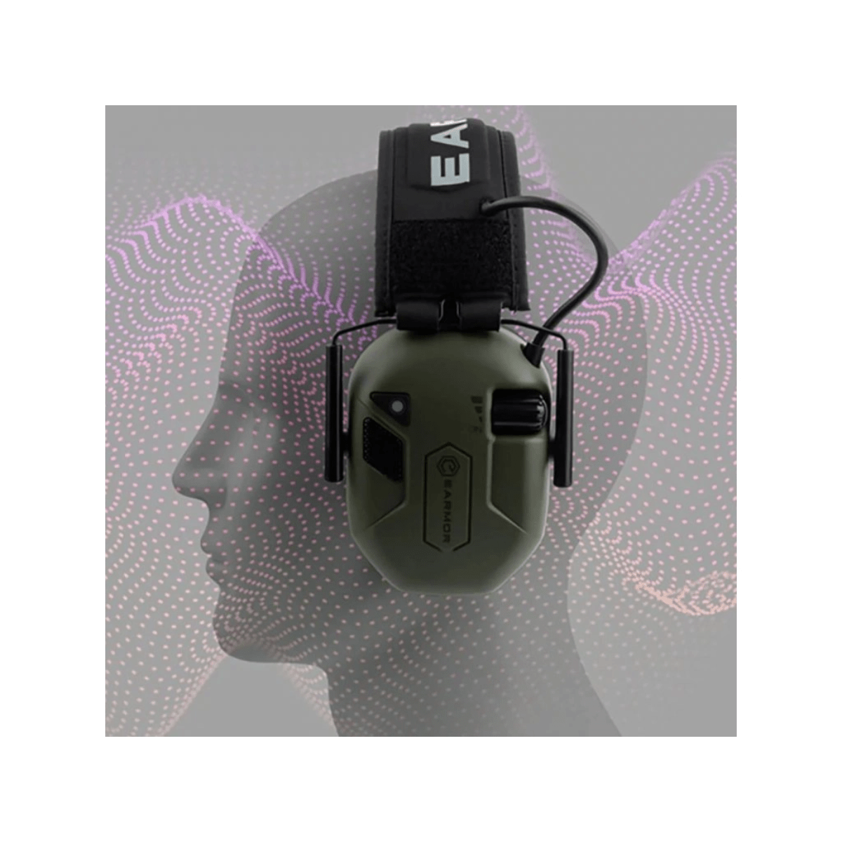 Earmor M300T - Elektroniskt hörselskydd med Bluetooth - Grön