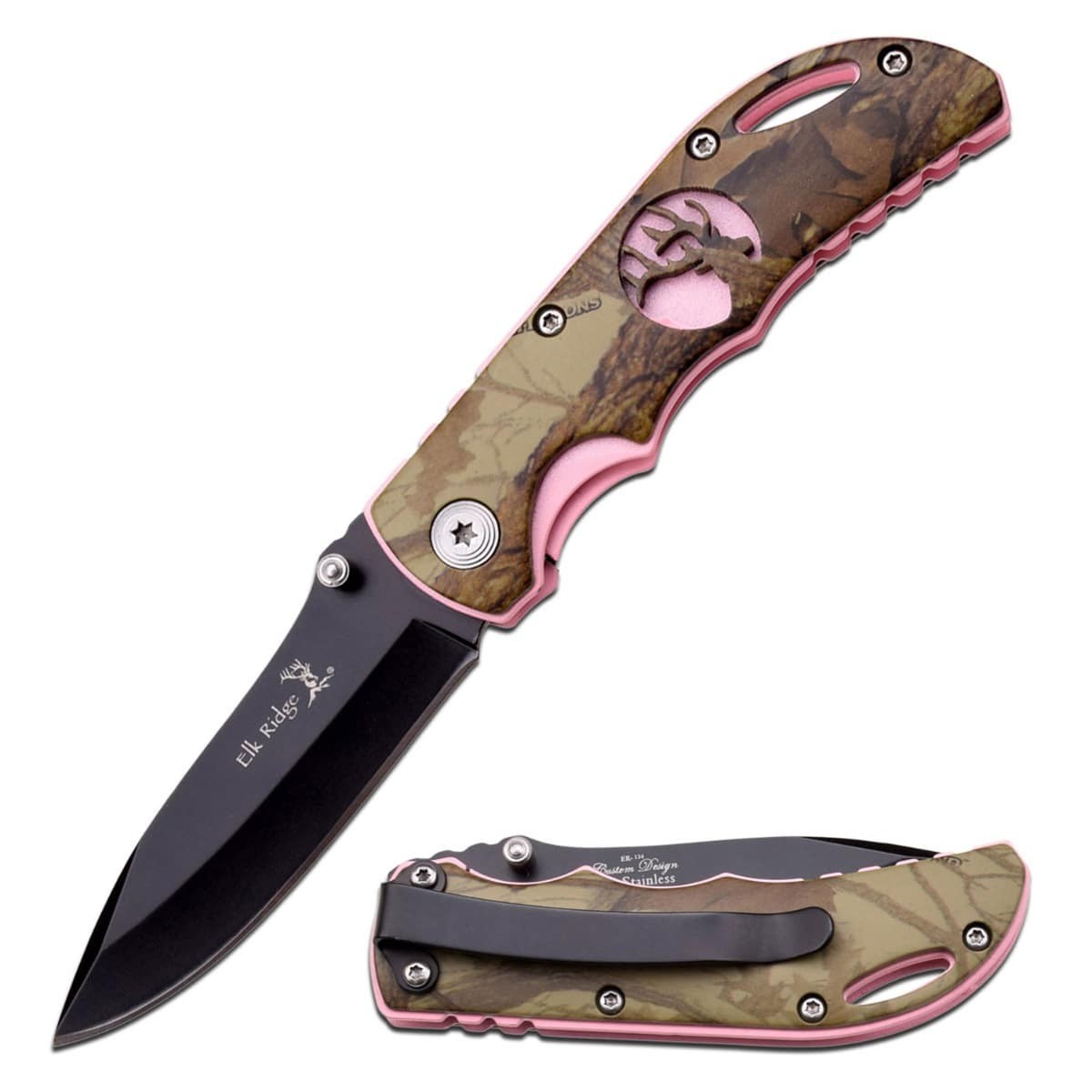 Elk Ridge Pink/Green Camo fällkniv