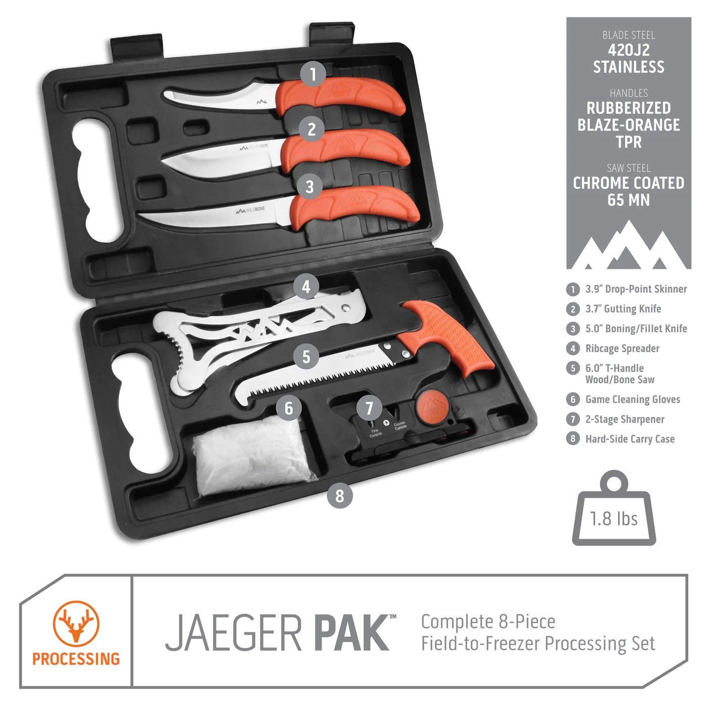 Slakterisats i resestorlek från Outdoor Edge - Jaegerpak