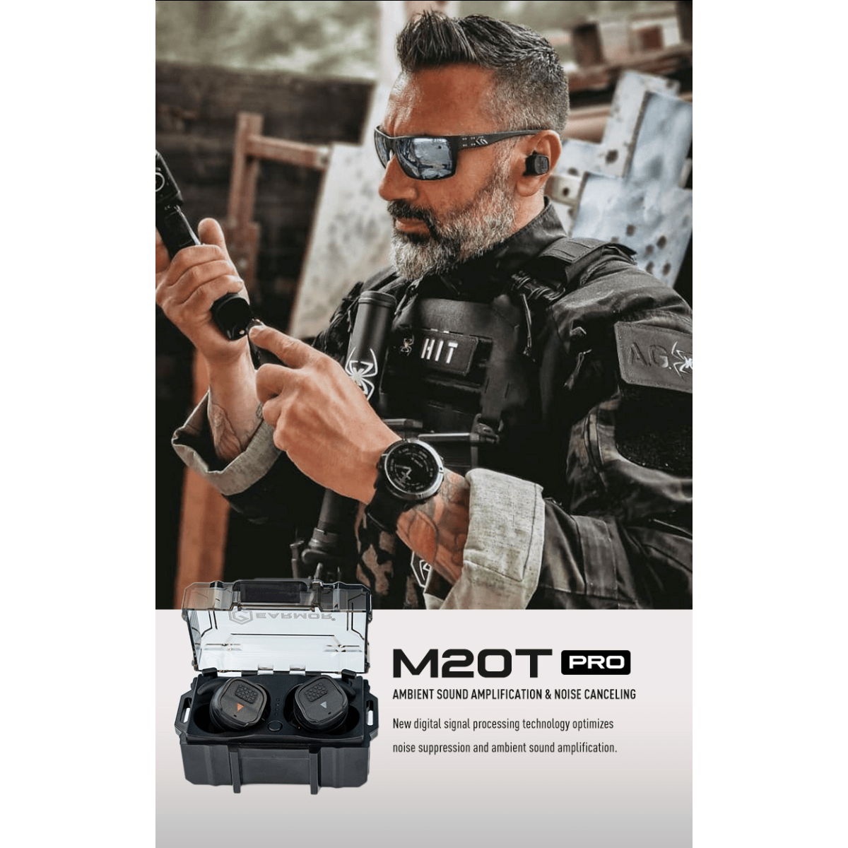 Earmor M20T PRO - Bluetooth-hörselskydd i örat - Coyote Brown