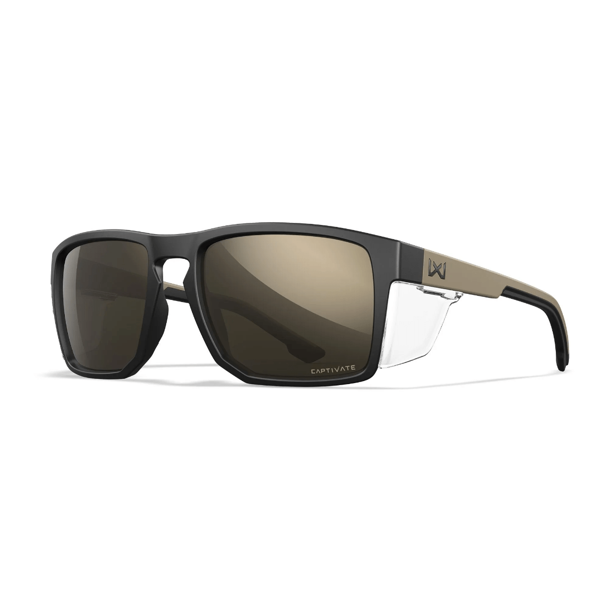 Wiley X Founder - Solglasögon Matte Black / Sand Colour - Captive Tungsten Mirror