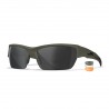 Wiley X Valor 2.5 sport- och skytteglasögon - Matt armégrönt bågstativ med 3 linser