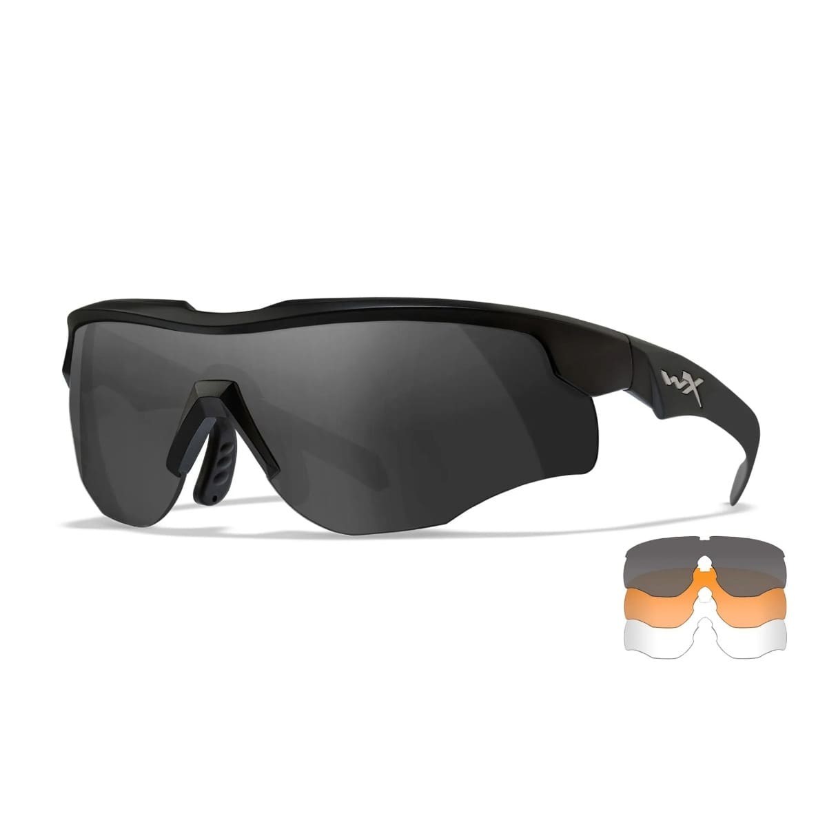 Wiley X Rogue Comm sport- och skytteglasögon - Matsvart båge med 3 linser
