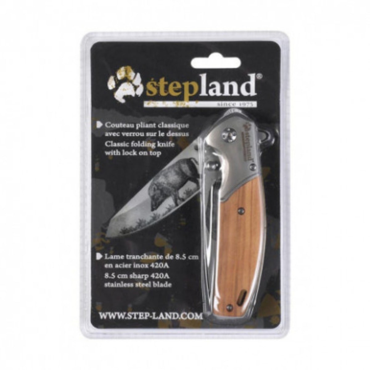 Stepland Foldekniv med Vildsvinemotiv