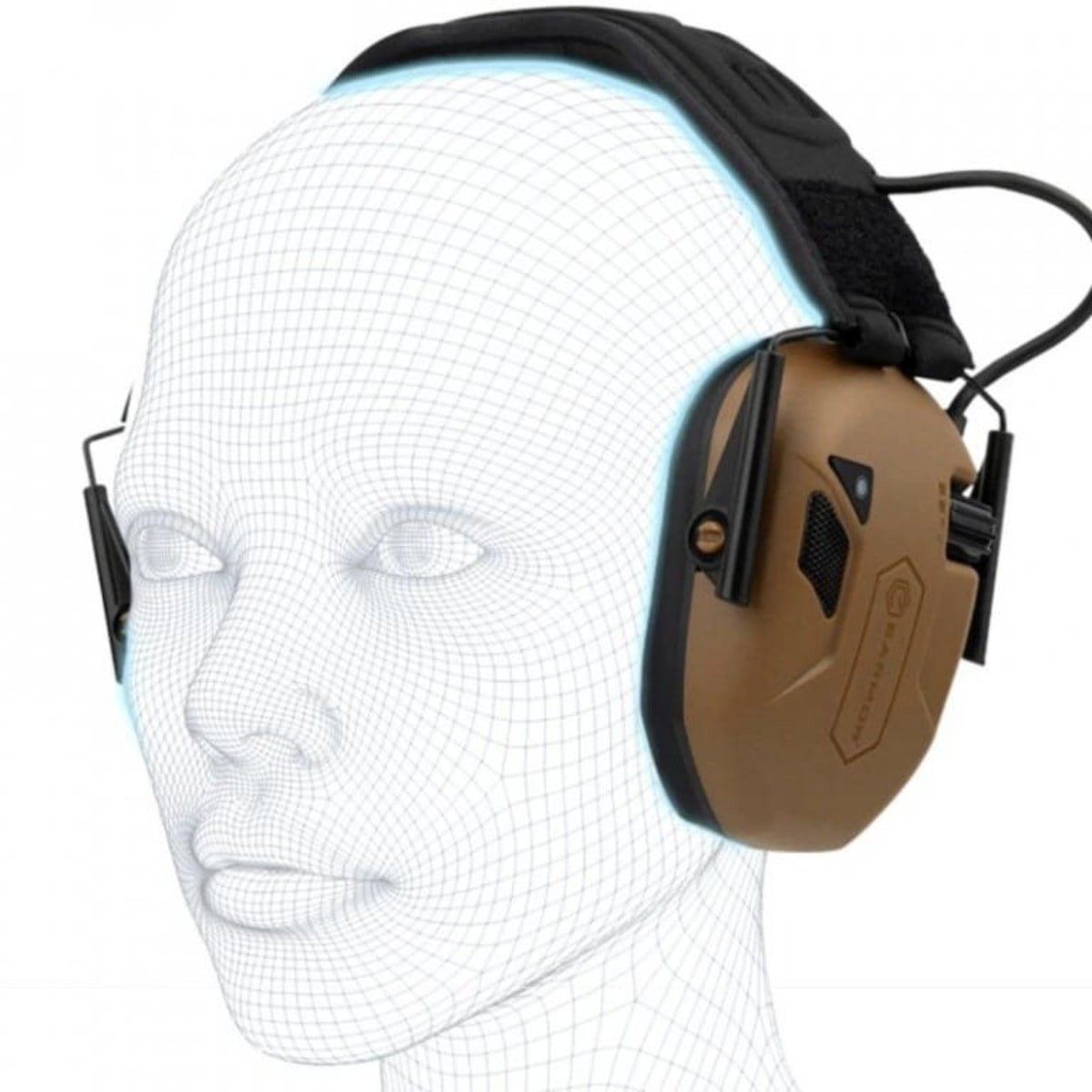 Earmor M300T – Elektroniskt hörselskydd med Bluetooth – Sandfärgat