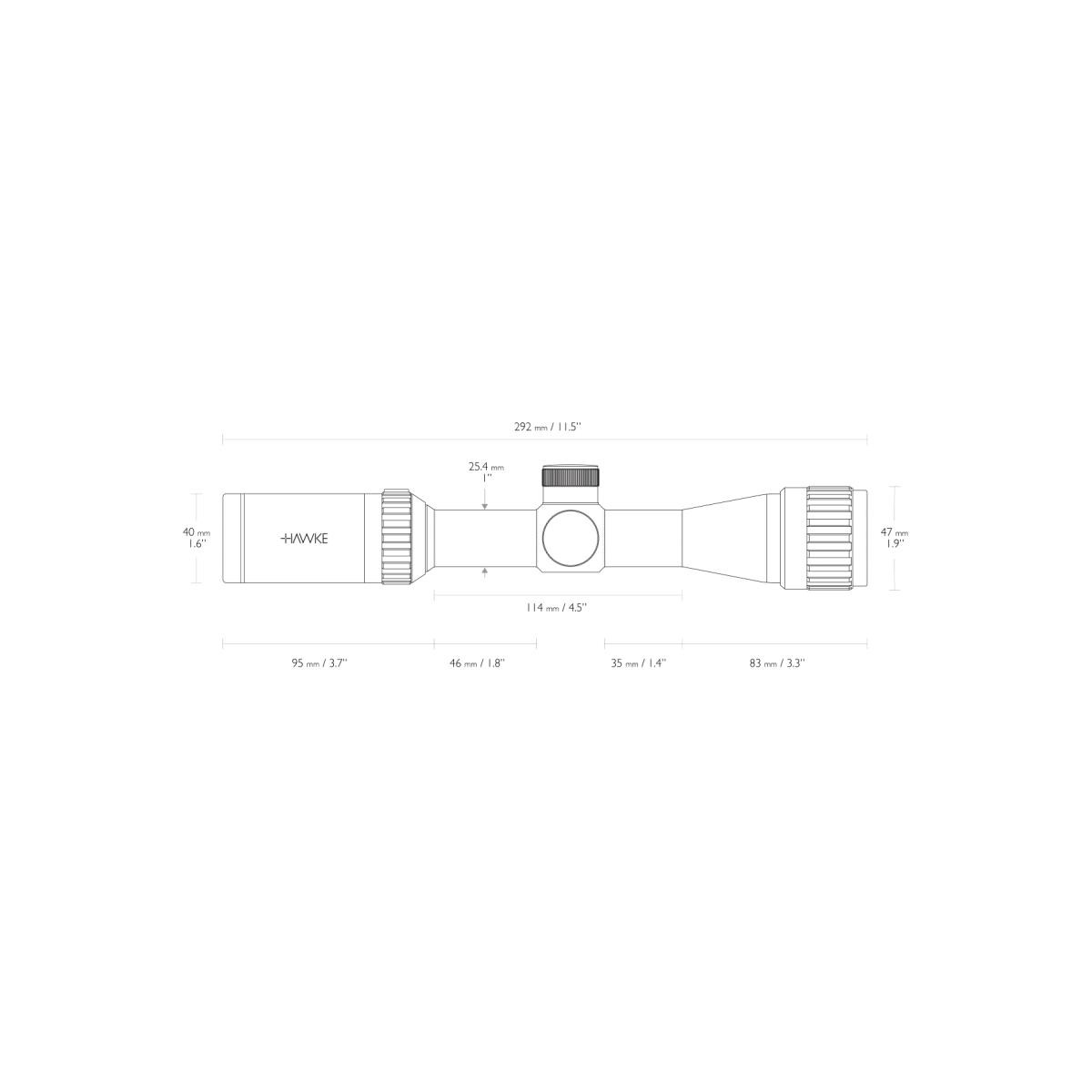 Hawke Vantage 2-7x32 AO kikarsikte Mil Dot