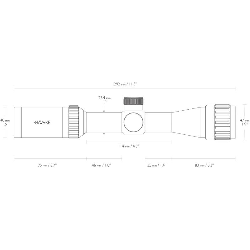 Hawke Vantage 2-7x32 AO kikarsikte Mil Dot