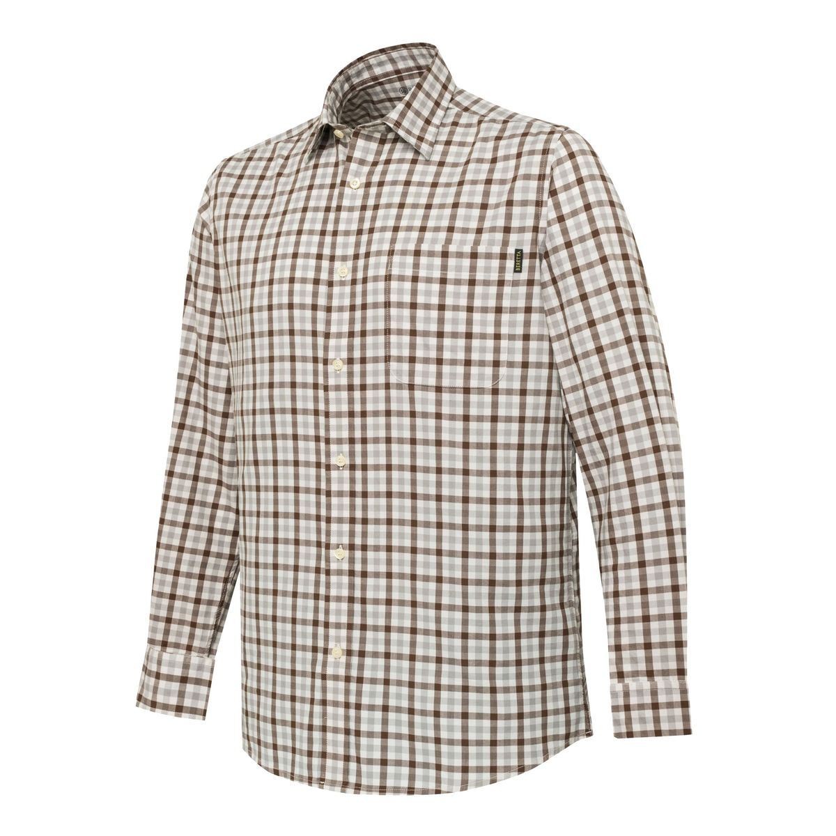 Beretta Bryggen Shirt - Klassisk bomullsskjorta för jakt och friluftsliv - Grå/Brunrutig Rutig