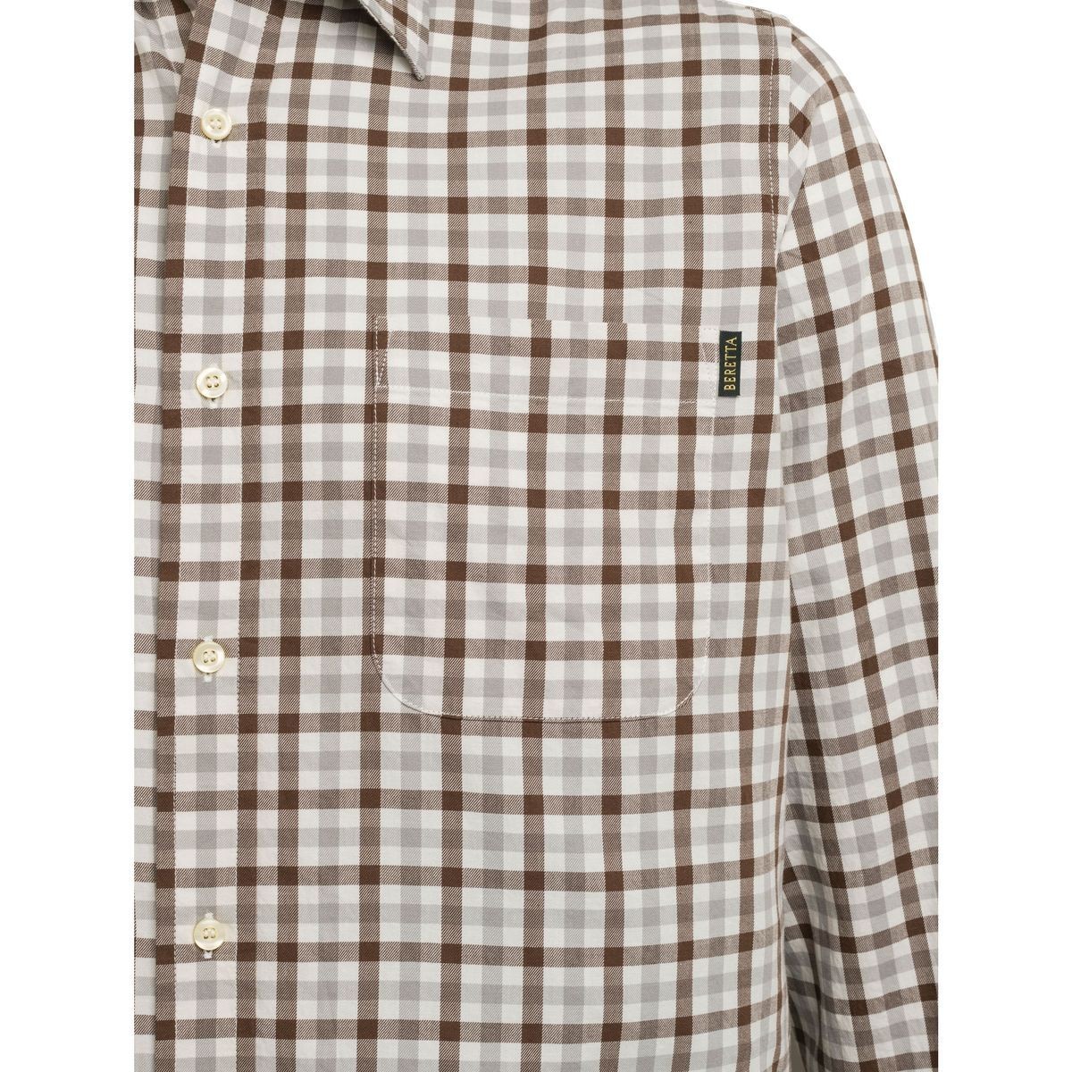 Beretta Bryggen Shirt - Klassisk bomullsskjorta för jakt och friluftsliv - Grå/Brunrutig Rutig