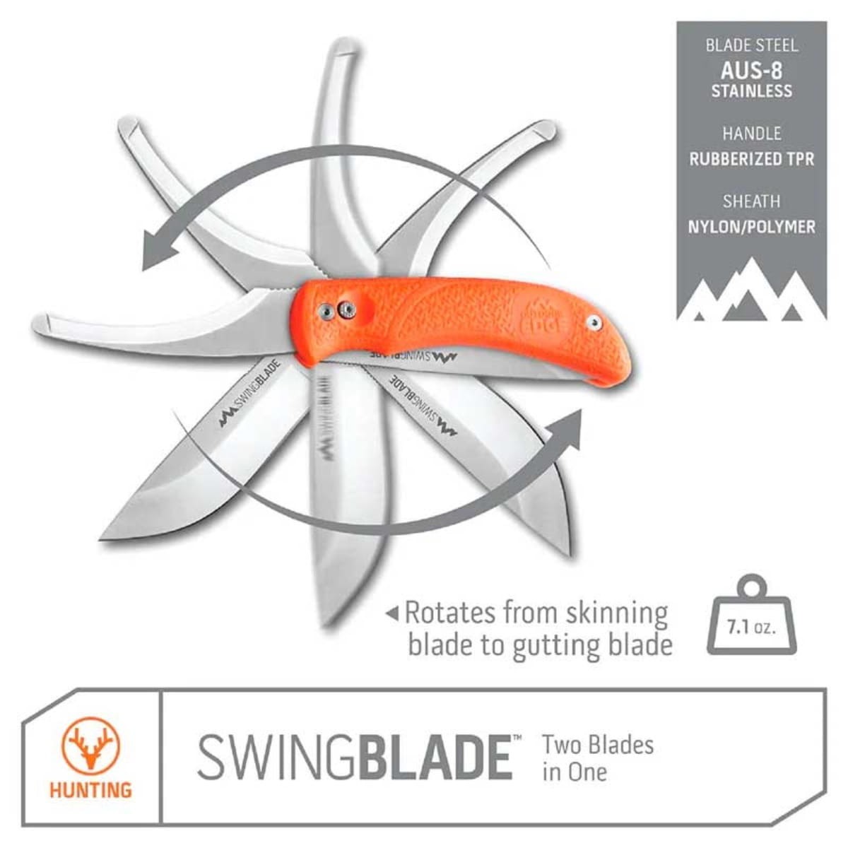 Outdoor Edge: Swingblade - Kniv med insektsöppnare. Orange i färgen