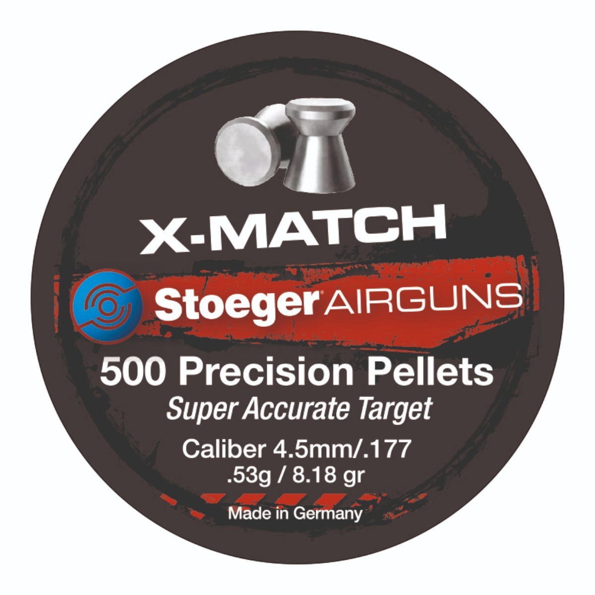 Stoeger X-Match Flat hagelpatroner för luftgevär 4,5 mm (.177) 0,53 g - 500 st.