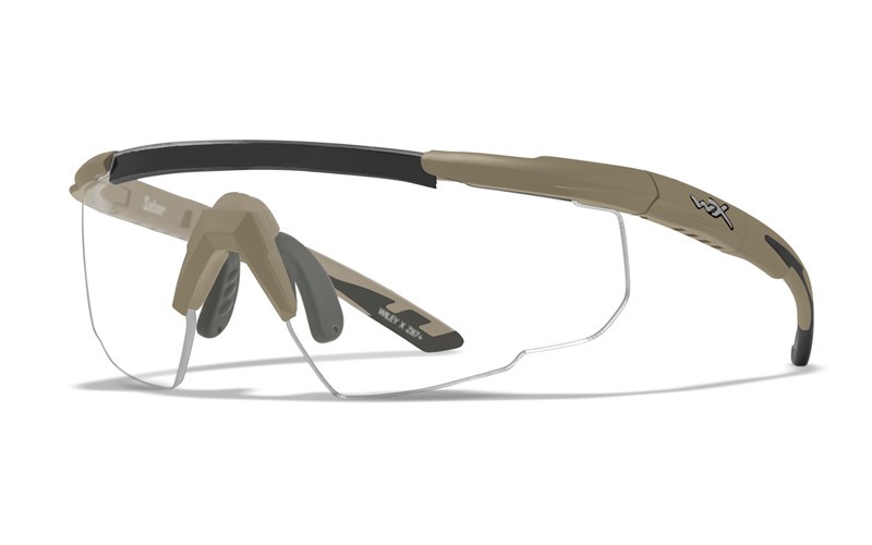 Wiley X Saber Advanced skyddsglasögon - Matt sandfärgad båge med Smoke, Clear och Light Rust