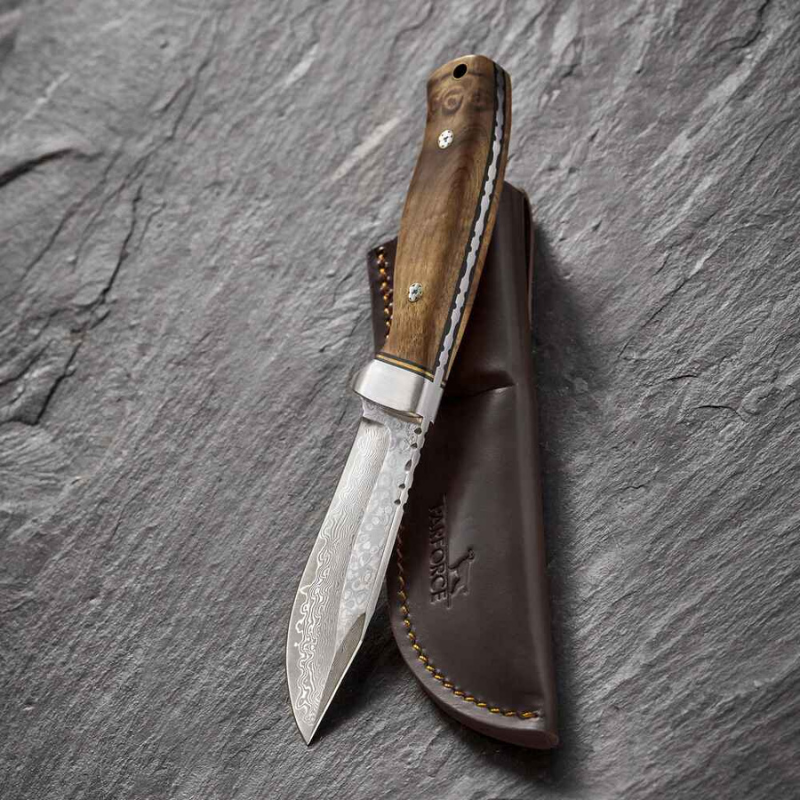 Parforce Ingrata - Outdoorkniv i Damaskus-stål