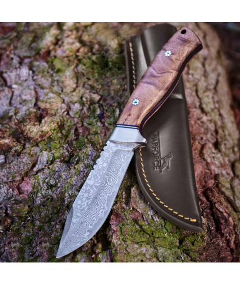 Parforce Ingrata - Outdoorkniv i Damaskus-stål
