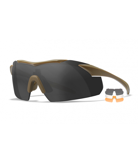 Wiley X Vapor 2.5 sport- och skytteglasögon - Ram i matt sandfärg med 3 linser
