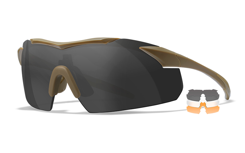 Wiley X Vapor 2.5 sport- och skytteglasögon - Ram i matt sandfärg med 3 linser
