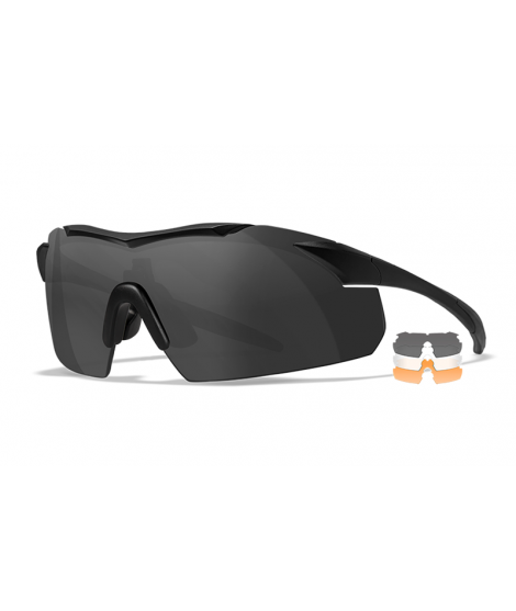 Wiley X Vapor 2.5 sport- och skytteglasögon - Mattsvart båge med 3 linser