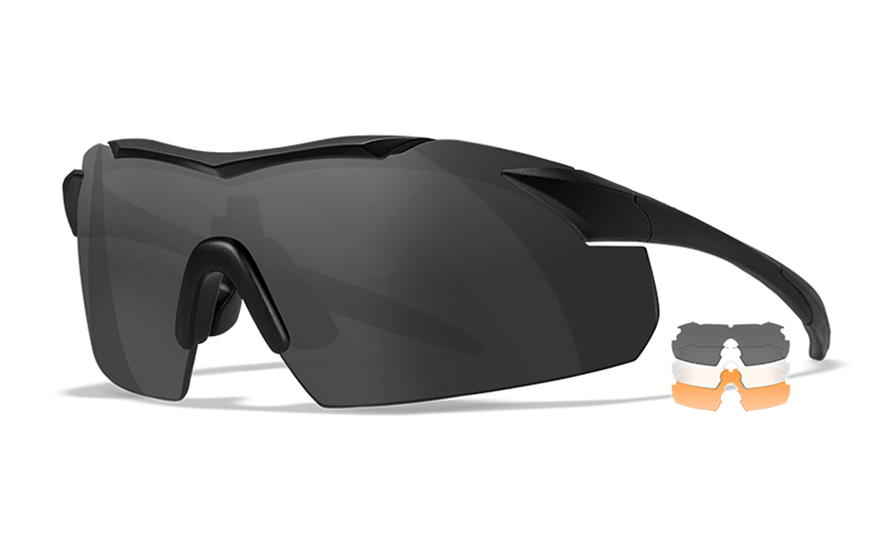 Wiley X Vapor 2.5 sport- och skytteglasögon - Mattsvart båge med 3 linser