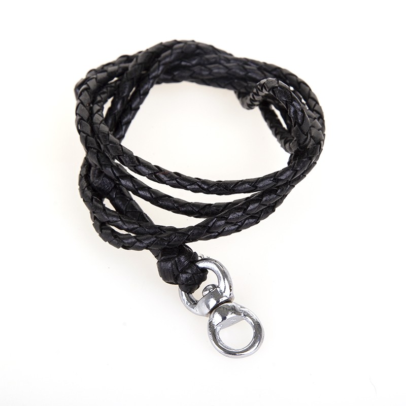 Flätad läderkabel för hundvisselpipa