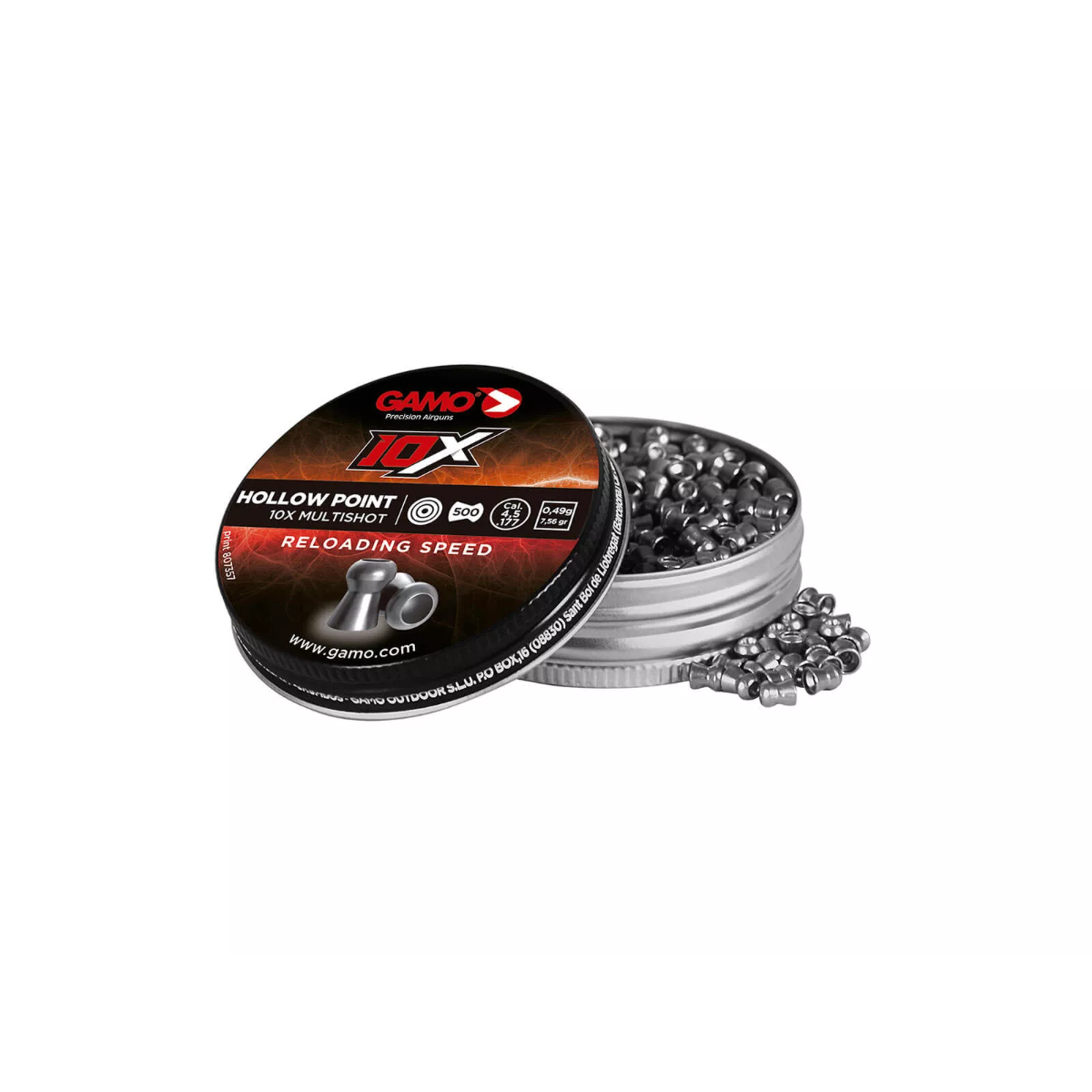 Gamo 10X hålspets - skott i kaliber 4,5/.177 - 0,49 g