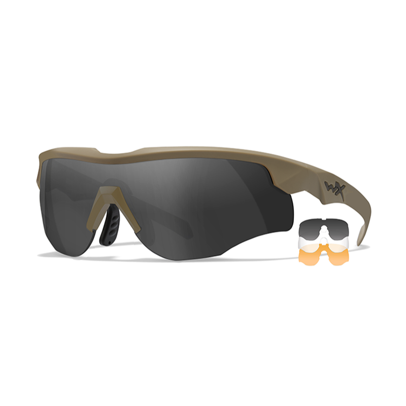 Wiley X Rogue Comm sport- och skytteglasögon - Matt sandfärgad båge med 3 linser