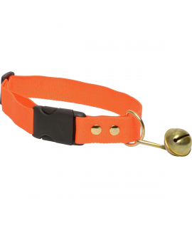 Orange hundhalsband med bjällra