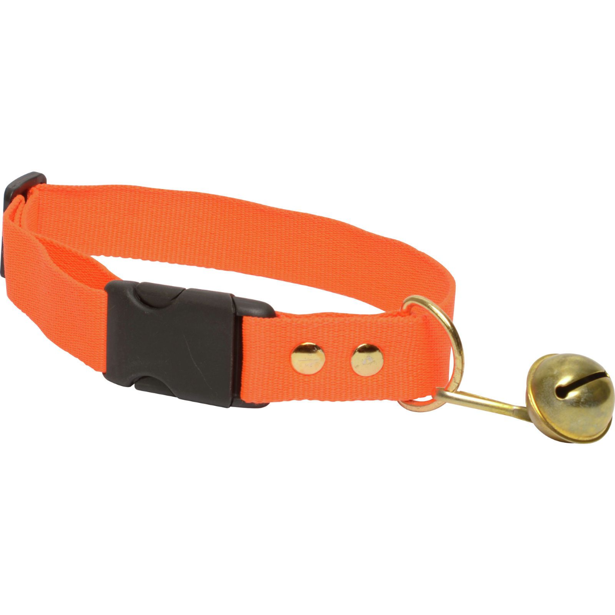 Hundhalsband orange med bjällra 36-56 cm